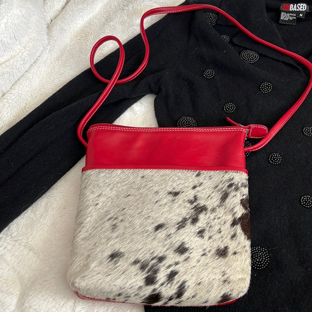 Leather and calf crossbody bag EUC